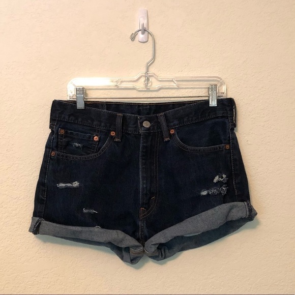 Levi’s Cut Off Distressed Denim Shorts 505 W32 - Picture 1 of 7